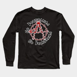 Anarchy symbol barbed wire Long Sleeve T-Shirt